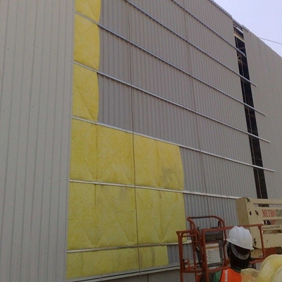 Fireproof Fiberglass Wool Insulation For Warehouse Wall 55mm Thickness