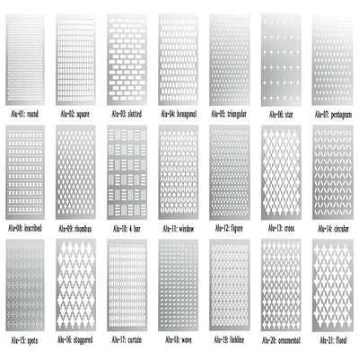 Metal Rectangular Hole Shape Aluminum Perforated Sheet 12FT Length 5052 H24