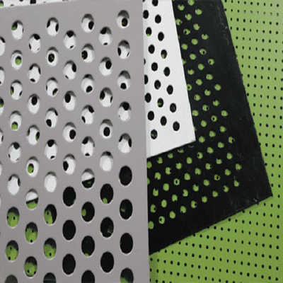 Metal Rectangular Hole Shape Aluminum Perforated Sheet 12FT Length 5052 H24