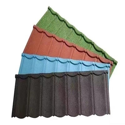 Zinc Steel Galvalume Stone Coated Roofing Tile Light Weight 0.4mm 0.8mm