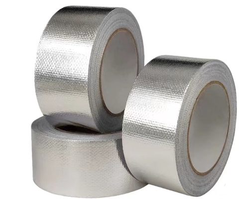 Glass Fiber Insulation Reinforced Aluminium Foil Tape Heavy Duty Silver Cloth
