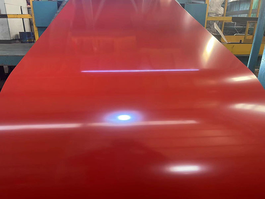 Color Coated Coil Prepainted Galvalume Steel Coil DC51D + AZ80 Cherry Red And Off-White