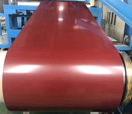 Color Coated Coil Prepainted Galvalume Steel Coil DC51D + AZ80 Cherry Red And Off-White